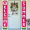 Welcome Summer Door Banner Watermelon Porch Banners Sign Sweet Pink Summer Sunshine Front Door Hanging Decor Banner for Seasonal Home Hawaii Tropical Party Outdoor Decorations